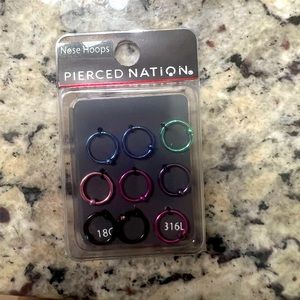 multi-colored 6mm 18g nose rings